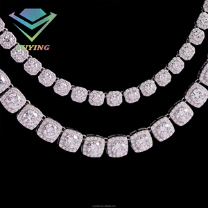 Cadena de tenis Hip Hop de 12 mm con moissanita VVS, certificado GRA, plata 925 chapada en oro de 18K, engaste de garra Iced Out, joyería de moda - Product Image 4