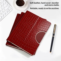 Carnet de notes de luxe en cuir PU effet crocodile, personnalisable, pour bureau, avec reliure cousue, couleur personnalisée, idéal comme cadeau d'affaires