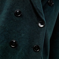 Manteau en Laine pour Femme - Élégant Manteau Long d'Hiver Croisé à Revers Crantés Coupe Ajustée pour le Bureau, Logo Personnalisé, Anti-Plis