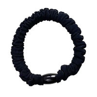 Élastique à cheveux noir fin et très élastique, simple, pour femmes et filles, accessoires capillaires quotidiens, logo personnalisé, vente en gros