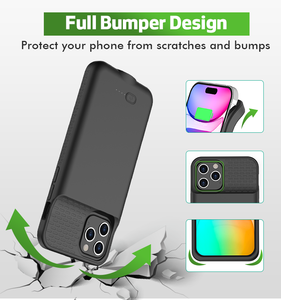 เคสแบตเตอรี่อัจฉริยะเคสโทรศัพท์ซิลิโคน TPU ชาร์จไฟไร้สายภายนอกสำหรับ <span class=keywords><strong>iPhone</strong></span> 13/14/13 pro/ 14 Pro - Product Image 5