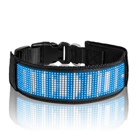 LED-Anzeige Blinkende LED-Hundehalsband Mit Flexiblem Matrix-Panel RGB-Pixel-Muster Smart APP-Steuerung DIY LED-Hundehalsbänder