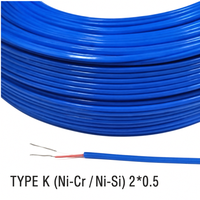 Kabel Termokopel Tipe K Tipe T Tipe J Kabel Kompensasi Plastik OEM ODM Sensor Suhu Termokopel