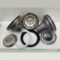 Évier de cuisine en acier inoxydable style USA avec bonde de vidange 1/2" en plastique PP, bouchon d'évier populaire dans les systèmes de drainage mondiaux 110/114 mm