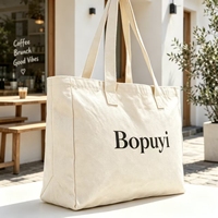 Sac fourre-tout en toile de coton recyclé imprimé sur mesure Miles avec fermeture éclair, poignées en sangle, motif lettres, taille moyenne, vierge, vente en gros
