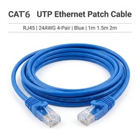 Kabel Ethernet PVC Kategori 6 Rakitan Pabrik Langsung RJ45 24AWG UTP 1M 1.5M 2M Kabel Patch LAN Harness untuk Penggunaan di Komputer
