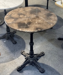 <span class=keywords><strong>Table</strong></span> en marbre pour café et salon de thé Lifepursue, veinée brune, piédestal noir - Product Image 6