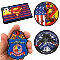 Écusson personnalisé en silicone 3D avec logo, en caoutchouc PVC, à scratch (Velcro) pour vêtements