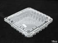 Boîte en plastique transparente pour myrtilles de 18 oz, boîte à clapet transparente en plastique pour l'emballage des fruits