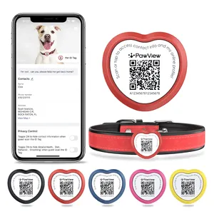 PawView علامة حيوانات أليفة رمز QR ذكي NFC مخصص من السيليكون للبيع بالجملة علامة هوائية مخصصة للكلاب علامة تعريف حيوانات أليفة