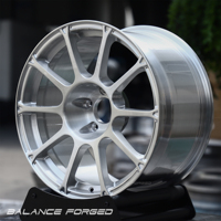 Jantes forgées multibranches argentées brossées sur mesure 5x100/5x112/5x114.3/5x120 de 17, 18, 19, 20, 21 pouces pour Honda, Toyota, VW, BMW, Ford Focus