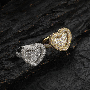 Anillo de Amor, Estilo Hip Hop Europeo y Americano, Incrustado con Circonita, Anillo Popular para Mujer - Product Image 2