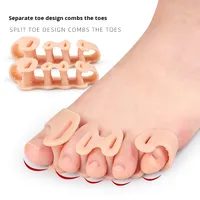 Séparateur d'orteils souple à cinq trous réglable pour les oignonnes et l'hallux valgus, clip pour orteils superposés, orthèse de pied
