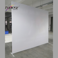 Support de toile tendue en aluminium noir portable 8ft 10ft pour mur de fond droit, stand d'exposition et bannière de salon professionnel