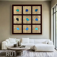 Peinture sur toile 3D abstraite décorative moderne en feuille d'or, faite à la main, haut de gamme, pour salon