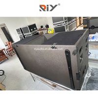 Système de sonorisation extérieur professionnel KS28 avec enceintes line array doubles de 18 pouces et caisson de basses passif