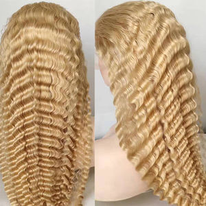 250% HD 30 40 дюймов 613 медовая блондинка глубокая волна полные 13x6 кружевные фронтальные парики прозрачные 13x4 фронтальные волосы парик для женщин - Product Image 5