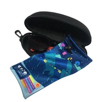 Pochette à cordon pour lunettes en microfibre douce imprimée de logo personnalisé polychrome