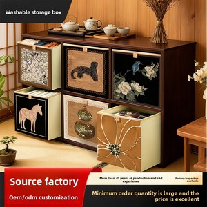 Boîte de <span class=keywords><strong>rangement</strong></span> pliable en tissu de style vintage : grande capacité, motif floral, pour les étagères de placard et l'organisation de la maison - Product Image 5