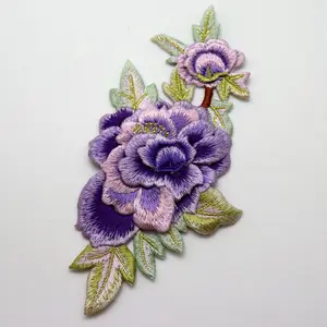 सुंदर कढ़ाई 3D फूल पैच के लिए कपड़े