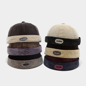 Casquette de baseball unisexe assortie, style japonais Harajuku, rayée colorée, tendance et cool, en denim <span class=keywords><strong>marin</strong></span>, avec ruban à lettres 'Landlord' - Product Image 1