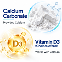 Comprimés de Calcium et Vitamine D3 OEM ODM pour la Nutrition Osseuse et Dentaire, Complément Alimentaire Minéral, Marque Privée, Vente en Gros, Formule Personnalisée en Usine