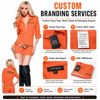 Ensemble de costumes de prisonnier orange pour femmes Fancy Ball Party Halloween Christmas Dress up Clothing