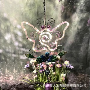 Campana de Viento Solar con Forma de Mariposa, Luz LED para Jardín, Decoración Colgante para Exteriores con Panel Solar y Batería Incluidos - Product Image 5