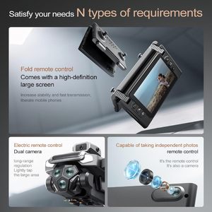 Drone pliable Enttgo M66 avec télécommande / Wi-Fi, transmission d'images à 15 km, moteur sans balais 720p, maintien d'altitude - Product Image 6