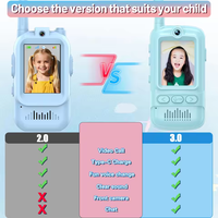 Çocuklar için Video Görüntülü Telsiz Hediye Seti 2'li Paket HD Görüntülü İnterkom Şarj Edilebilir Karikatür Ses Değiştirici Tek Tıkla Arama Çocuk Telsizi