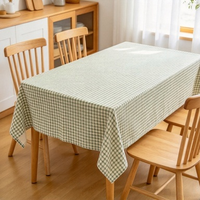 Nappe rectangulaire personnalisable en lin tissé à carreaux gingham – Housse de table élégante et moderne pour la maison et les événements de restauration