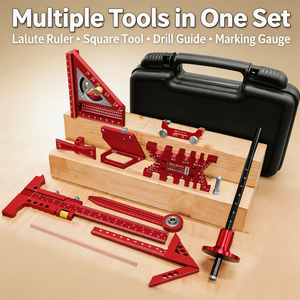 Kit d'outils <span class=keywords><strong>de</strong></span> mesure en alliage d'aluminium 10 pièces pour la menuiserie avec boîte <span class=keywords><strong>de</strong></span> rangement, planche <span class=keywords><strong>de</strong></span> planification <span class=keywords><strong>de</strong></span> projets et kit d'assistance pour le jointement - Product Image 6