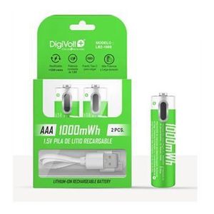Paquete de baterías recargables USB AA de 3000mWh para dispositivos portátiles - Product Image 1
