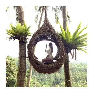 Bali Nest daybed tourism Photo Props ins style Web Celeb creative rattan hammock for hotel resort hanging big bird nest swing