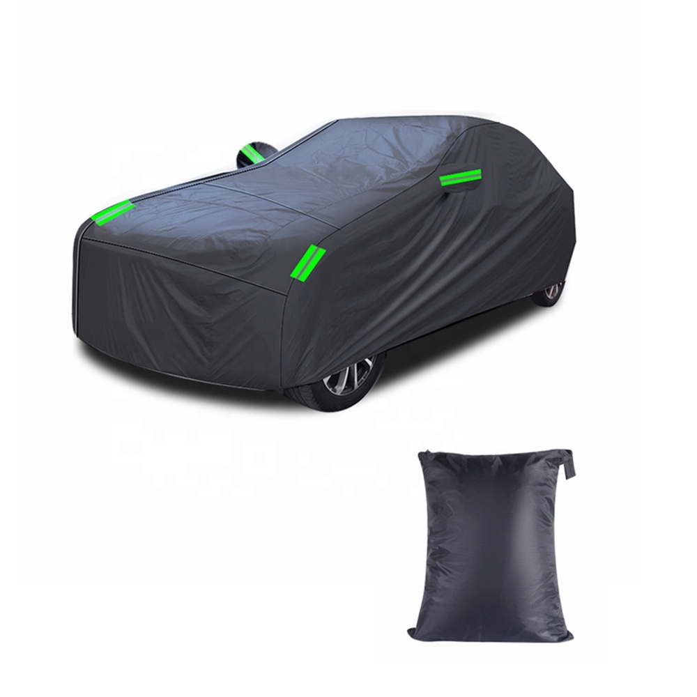 Универсальный автомобильный чехол черного цвета из полиэстера 190T для всего корпуса внедорожника седана Защита от УФ пыли 100% водонепроницаемый автомобильный чехол