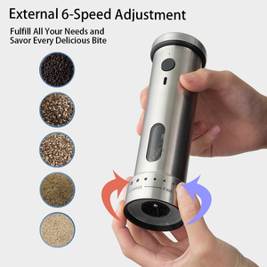 Molinillo <span class=keywords><strong>de</strong></span> <span class=keywords><strong>Pimienta</strong></span> Eléctrico Recargable, Molienda Continua con un Solo Toque, Acero Inoxidable, Luz LED, Color y Logotipo Personalizables - Product Image 4