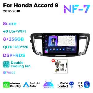 Navifly Nf Qled Màn Hình Mới Nhất <span class=keywords><strong>Android</strong></span> 1280*720P Màn Hình Cảm Ứng Car DVD Player Cho Honda Accord 9 2012 2018 Hỗ Trợ DVR Phía Sau Cam - Product Image 4