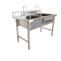 Table d'évier de cuisine professionnelle en acier inoxydable, capacité 200 kg, taille personnalisable pour bouteilles et tasses, livraison rapide