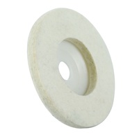 Disque rond en feutre de laine de 4 pouces, pour meuleuse d'angle 100, tampon de polissage-Blanc