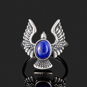 خاتم أحجار كريمة طبيعية S925 ترصيع من الفضة الإسترليني عتيق للنساء والرجال هدية خاتم قابل للتعديل - Product Image 5