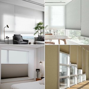 Nhà Máy Giá cơ giới điện không dây rèm cửa sổ màn tổ ong Shades lên và xuống Shading kỹ thuật màu đen - Product Image 4