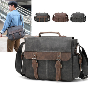 Nuevo bolso para hombre al aire libre, bolsos cruzados de cuero Pu impermeables Vintage, bolsos de negocios con múltiples bolsillos - Product Image 1