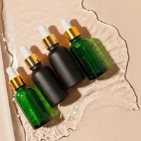 Matti erte 5ml 10ml 20ml 1 Unze 30ml 50ml 100ml Braun Reichlich Kosmetik glas Grün Boston Oil Dropper Runde Flasche mit schwarzer Pipette