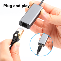 Adaptateur Ethernet Externe Portable en Alliage d'Aluminium 1 Gigabit USB-C 3.0 RJ45 LAN pour MacBook Pro Ordinateur Portable 10/100/1000 Mbps