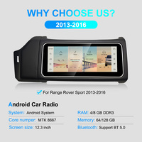 Navihua Nouveau Design 12.3 ''Écran Incurvé Android Autoradio GPS Navigation Multimédia Carplay pour Range Rover Sport L494 2014 2017
