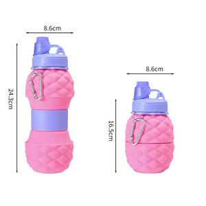 700ml Pineapple Silicone Foldable Portable <b>Cups</b> BPA Free Water Bottles Easy Carry Food Grade Drink Bottles for Travel - Product Image 6