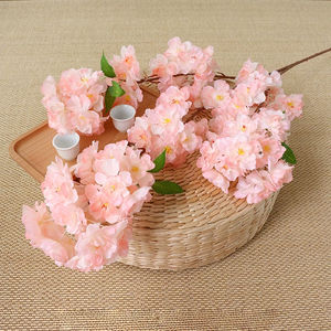 Fleurs artificielles en soie à 3 branches, branche de cerisier en fleurs, 110 cm de long, floraison gracieuse, branche de sakura artificielle à 3 branches - Product Image 3