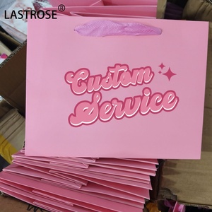 Borsa della spesa di lusso all'ingrosso del cartone rosa chiaro riciclabile etichetta privata per i cosmetici per il regalo del rossetto del Mascara - Product Image 1