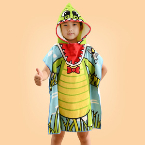 Serviette <span class=keywords><strong>de</strong></span> <span class=keywords><strong>plage</strong></span> poncho pour enfants avec impression par transfert thermique personnalisée, tissu éponge doux et respirant, très absorbant, serviette <span class=keywords><strong>de</strong></span> bain à capuche pour enfants - Product Image 2