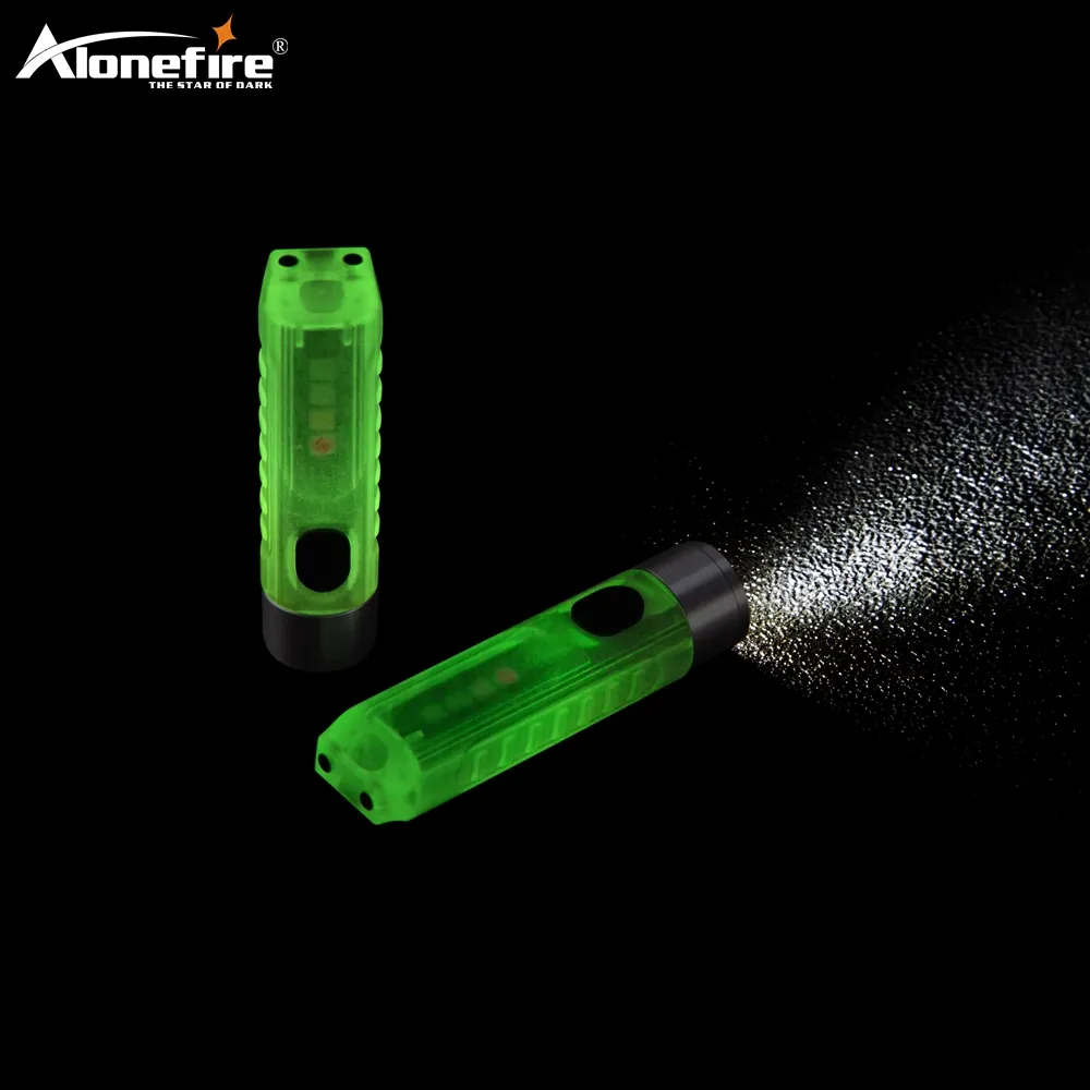 Alonefire S11F T20 Led Fluorescent Portable multifonction Cool Mini porte-clés lumière intégrée charge voiture lampe d'avertissement d'urgence